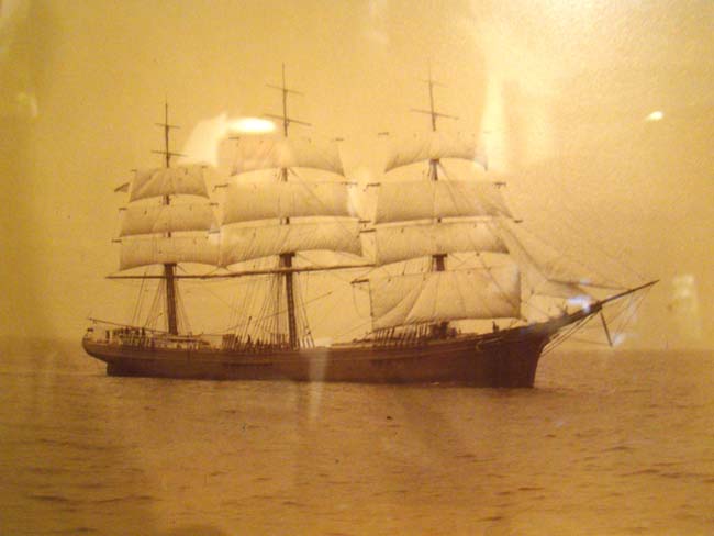An original photograph of the ship Sam Skolfield taken by Nathanial Stebbins in 1884